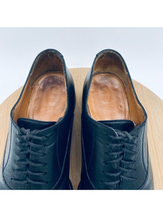 Vintage Gucci Shoes Mens 8 Black Leather Cap Toe Oxfords Designer Luxury Italy main image 5